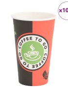 vidaXL Хартиени чаши за кафе 1000 бр. 16oz 400ml Червено и черно