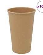 vidaXL Хартиени чаши за кафе 1000 бр. 16oz 400ml Кафяво