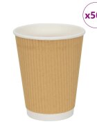 vidaXL Хартиени чаши за кафе 500 бр. 12oz 300ml Кафяво