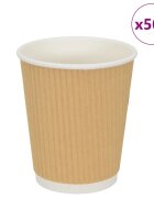 vidaXL Хартиени чаши за кафе 500 бр. 8oz 200ml Кафяво