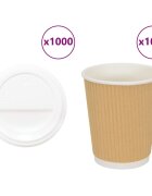 vidaXL хартиени чаши за кафе с капачки 1000 бр. 8oz 200ml