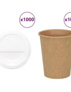 vidaXL хартиени чаши за кафе с капачки 1000 бр. 8oz 200ml