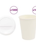 vidaXL хартиени чаши за кафе с капачки 1000 бр. 8oz 200ml