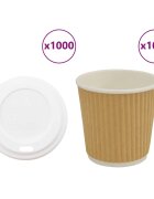 vidaXL Хартиени чаши за кафе с капаци 1000 бр. 100 мл
