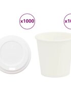 vidaXL Хартиени чаши за кафе с капаци 1000 бр. 100 мл