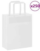 vidaXL Хартиени торбички 250 бр с дръжки бели 18x8x22 см