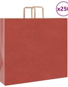 vidaXL Хартиени торбички 250 бр с дръжки червени 54x15x49 см