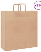 vidaXL Хартиени торбички 250 бр с дръжки кафяви 45x17x48 см