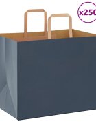 vidaXL Хартиени торбички 250 бр с дръжки сини 32x22x24 см