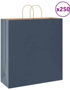 vidaXL Хартиени торбички 250 бр с дръжки сини 45x17x48 см