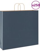 vidaXL Хартиени торбички 250 бр с дръжки сини 54x15x49 см