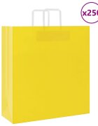 vidaXL Хартиени торбички 250 бр с дръжки жълти 45x17x48 см