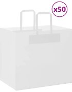 vidaXL Хартиени торбички 50 бр с дръжки бели 32x22x28 см