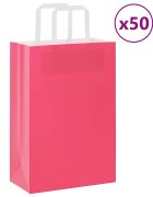 vidaXL Хартиени торбички 50 бр с дръжки розови 21x11x31 см