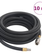 vidaXL Хибриден маркуч за въздух черен 06" 10 м гума и PVC