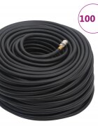 vidaXL Хибриден маркуч за въздух черен 06" 100 м гума и PVC