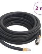 vidaXL Хибриден маркуч за въздух черен 06" 2 м гума и PVC