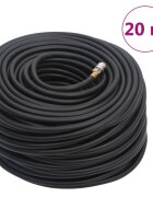 vidaXL Хибриден маркуч за въздух черен 06" 20 м гума и PVC