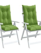 vidaXL Highback Chair Cushions 2 pcs Melange Green 120x50x7 cm Fabric - Untranslated