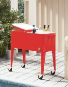 vidaXL Хладилна количка с колела червена 92x43x89 см