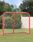 vidaXL Хокейна врата червено и бяло 183x71x122 см полиестер