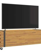 vidaXL Холна маса 110x45x35 см масивно тиково дърво