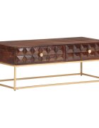 vidaXL Холна маса 112x50x40 см масивно мангово дърво