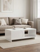 vidaXL Холна маса Бял гланц 95 x 505 x 35 см Инженерно дърво
