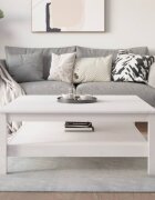 vidaXL Холна маса бяла 100x100x40 см масивна дървесина бор