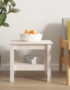 vidaXL Холна маса бяла 45x45x40 см масивна дървесина бор