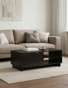 vidaXL Холна маса Черно 95 x 505 x 35 см Инженерно дърво