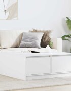 vidaXL Холна маса с чекмеджета бяла 100x100x40 см