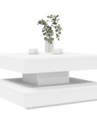 vidaXL Холна маса въртяща се на 360 градуса бяла 70x70x345 см