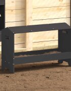 vidaXL Хранилка за пилета Черно 81 x 32 x 535 см