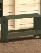 vidaXL Хранилка за пилета Маслинено зелено 81 x 32 x 535 см
