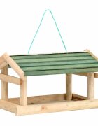 vidaXL Хранилка за птици дърво масив 35x295x21 см