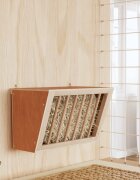 vidaXL Хранилка за сено за зайци 37x185x23 см масивна ела