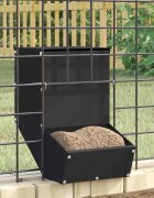 vidaXL Хранилка за зайци Черно 175 x 26 x 285 см 15 kg