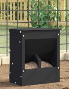 vidaXL Хранилка за зайци Черно 20 x 125 x 25 см 3 кг