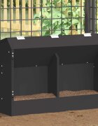 vidaXL Хранилка за зайци Черно 645 x 255 x 455 см 6 kg