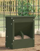 vidaXL Хранилка за зайци Маслинено зелено 20 x 125 x 25 см 3 кг