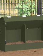 vidaXL Хранилка за зайци Маслиненозелено 645 x 255 x 455 см 6 kg