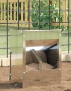 vidaXL Хранилка за зайци Сребрист 20 x 125 x 25 см 3 кг