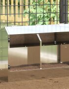 vidaXL Хранилка за зайци Сребристо 645 x 255 x 455 см 6 kg