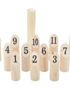 vidaXL Игрален комплект Kubb от 13 части с чанта за носене бор масив