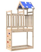 vidaXL Игрална кула Кафяво 110.5 х 52.5 х 215 см Солидно борово дърво