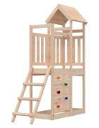 vidaXL Игрална кула Кафяво Масивна борова дървесина