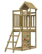 vidaXL Игрална кула Кафяво Масивна импрегнирана дървесина