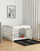vidaXL Игрална оградка за кучета с 4 панели 122 x 1065 x 82 см Бяло
