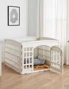 vidaXL Игрална оградка за кучета с 4 панели 88 x 88 x 56 см Пластмаса